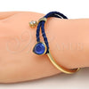 Aro Individual 07.239.0002.15 Oro Laminado, Diseño de Gota, con Blue Shade Swarovski Elements and Blanca Micro Pave, Pulido, Tono Dorado (03 MM Thickness, One size fits all)