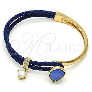 Aro Individual 07.239.0002.15 Oro Laminado, Diseño de Gota, con Blue Shade Swarovski Elements and Blanca Micro Pave, Pulido, Tono Dorado (03 MM Thickness, One size fits all)