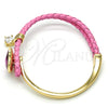 Aro Individual 07.239.0008.3 Oro Laminado, Diseño de Corazón, con Fuchsia Swarovski Elements and Blanca Micro Pave, Pulido, Tono Dorado (03 MM Thickness, One size fits all)