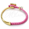 Aro Individual 07.239.0008.3 Oro Laminado, Diseño de Corazón, con Fuchsia Swarovski Elements and Blanca Micro Pave, Pulido, Tono Dorado (03 MM Thickness, One size fits all)