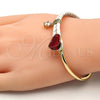 Aro Individual 07.239.0008.6 Oro Laminado, Diseño de Corazón, con Light Siam Swarovski Elements and Blanca Micro Pave, Pulido, Tono Dorado (03 MM Thickness, One size fits all)