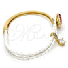 Aro Individual 07.239.0008.6 Oro Laminado, Diseño de Corazón, con Light Siam Swarovski Elements and Blanca Micro Pave, Pulido, Tono Dorado (03 MM Thickness, One size fits all)
