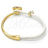 Aro Individual 07.239.0008.6 Oro Laminado, Diseño de Corazón, con Light Siam Swarovski Elements and Blanca Micro Pave, Pulido, Tono Dorado (03 MM Thickness, One size fits all)
