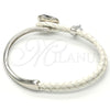 Aro Individual 07.239.0008.8 Rodio Laminado, Diseño de Corazón, con Swarovski Elements Denin Blue y Micro Pave Blanca, Pulido, Rodinado (Grosor 03 MM, Talla Unica)