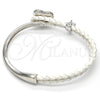 Aro Individual 07.239.0008.9 Rodio Laminado, Diseño de Corazón, con Swarovski Elements Rose Patina y Micro Pave Blanca, Pulido, Rodinado (Grosor 03 MM, Talla Unica)