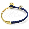 Aro Individual 07.239.0004.9 Oro Laminado, con Montana Swarovski Elements and Blanca Micro Pave, Pulido, Tono Dorado (03 MM Thickness, One size fits all)