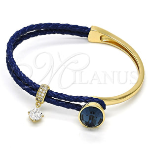 Aro Individual 07.239.0004.9 Oro Laminado, con Montana Swarovski Elements and Blanca Micro Pave, Pulido, Tono Dorado (03 MM Thickness, One size fits all)