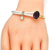 Aro Individual 07.239.0004.11 Oro Laminado, con Swarovski Elements Amethyst y Micro Pave Blanca, Pulido, Tono Dorado (Grosor 03 MM, Talla Unica)