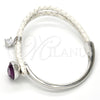 Aro Individual 07.239.0004.12 Rodio Laminado, con Amethyst Swarovski Elements and Blanca Micro Pave, Pulido, Rodinado (03 MM Thickness, One size fits all)