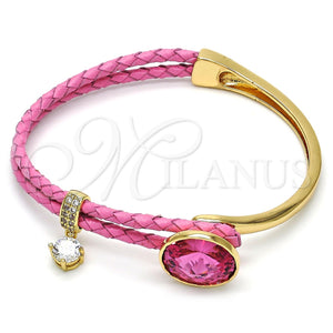 Aro Individual 07.239.0001.10 Oro Laminado, con Rose Swarovski Elements and Blanca Micro Pave, Pulido, Tono Dorado (03 MM Thickness, One size fits all)