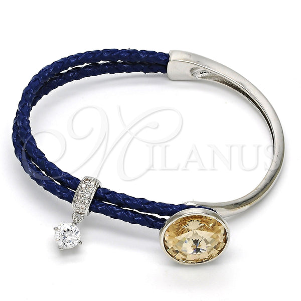 Aro Individual 07.239.0001.12 Rodio Laminado, con Swarovski Elements Light Silk y Micro Pave Blanca, Pulido, Rodinado (Grosor 03 MM, Talla Unica)