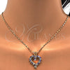 Collares con Dije 04.210.0001.5.18 Oro Laminado, Diseño de Corazón, con Amatista and Blanca Zirconia Cubica, Pulido, Tono Dorado (02 MM Thickness, 18 Inches Length)