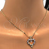 Collares con Dije 04.210.0001.5.18 Oro Laminado, Diseño de Corazón, con Amatista and Blanca Zirconia Cubica, Pulido, Tono Dorado (02 MM Thickness, 18 Inches Length)