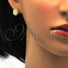 Arete Dormilona 02.282.0001 Oro Laminado, con Blanca Micro Pave and Blanca Cristal, Pulido, Tono Dorado