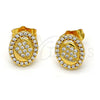 Arete Dormilona 02.282.0001 Oro Laminado, con Blanca Micro Pave and Blanca Cristal, Pulido, Tono Dorado