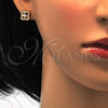 Arete Dormilona 02.282.0006 Oro Laminado, con Blanca Zirconia Cubica and Blanca Micro Pave, Pulido, Tono Dorado