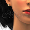 Arete Dormilona 5.128.011.1 Oro Laminado, Diseño de Bola, Pulido, Tono Dorado
