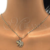 Collares con Dije 04.199.0004.20 Oro Laminado, Diseño de Elefante, con Blanca and Rubi Micro Pave, Pulido, Tono Dorado (02 MM Thickness, 20 Inches Length)