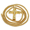 Collares con Dije 04.242.0062.30 Oro Laminado, Diseño de Crucifijo, Pulido, Tono Dorado (03 MM Thickness, 30 Inches Length)