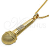 Collares con Dije 04.242.0063.30 Oro Laminado, con Blanca Cristal, Pulido, Tono Dorado (03 MM Thickness, 30 Inches Length)