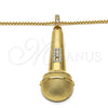 Collares con Dije 04.242.0063.30 Oro Laminado, con Blanca Cristal, Pulido, Tono Dorado (03 MM Thickness, 30 Inches Length)