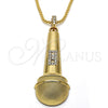 Collares con Dije 04.242.0063.30 Oro Laminado, con Blanca Cristal, Pulido, Tono Dorado (03 MM Thickness, 30 Inches Length)
