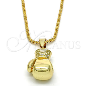 Collares con Dije 04.242.0064.30 Oro Laminado, Pulido, Tono Dorado (03 MM Thickness, 30 Inches Length)
