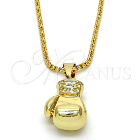 Collares con Dije 04.242.0064.30 Oro Laminado, Pulido, Tono Dorado (03 MM Thickness, 30 Inches Length)