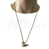 Collares con Dije 04.242.0065.30 Oro Laminado, Diseño de Águila, Pulido, Tono Dorado (03 MM Thickness, 30 Inches Length)