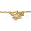 Collares con Dije 04.242.0065.30 Oro Laminado, Diseño de Águila, Pulido, Tono Dorado (03 MM Thickness, 30 Inches Length)