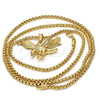 Collares con Dije 04.242.0065.30 Oro Laminado, Diseño de Águila, Pulido, Tono Dorado (03 MM Thickness, 30 Inches Length)