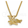 Collares con Dije 04.242.0065.30 Oro Laminado, Diseño de Águila, Pulido, Tono Dorado (03 MM Thickness, 30 Inches Length)