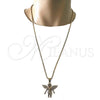 Collares con Dije 04.242.0066.30 Oro Laminado, Diseño de Angel, con Blanca Cristal, Pulido, Tono Dorado (03 MM Thickness, 30 Inches Length)