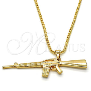 Collares con Dije 04.242.0068.30 Oro Laminado, Pulido, Tono Dorado (03 MM Thickness, 30 Inches Length)