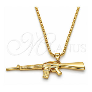 Collares con Dije 04.242.0068.30 Oro Laminado, Pulido, Tono Dorado (03 MM Thickness, 30 Inches Length)