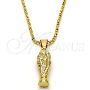 Collares con Dije 04.242.0069.30 Oro Laminado, Pulido, Tono Dorado (03 MM Thickness, 30 Inches Length)