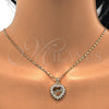 Collares con Dije 04.156.0046.20 Oro Laminado, Diseño de Corazón, con Blanca Micro Pave, Pulido, Tono Dorado (02 MM Thickness, 20 Inches Length)
