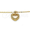 Collares con Dije 04.156.0060.20 Oro Laminado, Diseño de Corazón, con Blanca Micro Pave, Pulido, Tono Dorado (02 MM Thickness, 20 Inches Length)
