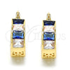 Argolla Pequeña 02.185.0001.6.20 Oro Laminado, con Zafiro Azul and Blanca Zirconia Cubica, Pulido, Tono Dorado