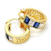 Argolla Pequeña 02.185.0001.6.20 Oro Laminado, con Zafiro Azul and Blanca Zirconia Cubica, Pulido, Tono Dorado