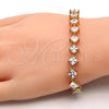 Pulsera Tennis 03.283.0001.07 Oro Laminado, con Blanca Zirconia Cubica, Pulido, Tono Dorado (08 MM Thickness, 7 Inches Length)