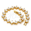 Pulsera Tennis 03.283.0001.07 Oro Laminado, con Blanca Zirconia Cubica, Pulido, Tono Dorado (08 MM Thickness, 7 Inches Length)