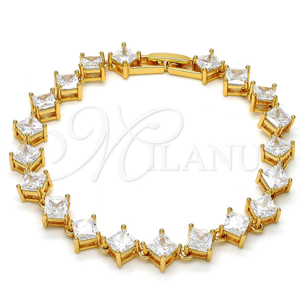 Pulsera Tennis 03.283.0001.07 Oro Laminado, con Blanca Zirconia Cubica, Pulido, Tono Dorado (08 MM Thickness, 7 Inches Length)