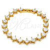 Pulsera Tennis 03.283.0001.07 Oro Laminado, con Blanca Zirconia Cubica, Pulido, Tono Dorado (08 MM Thickness, 7 Inches Length)