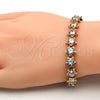 Pulsera Tennis 03.283.0004.07 Oro Laminado, Diseño de Estrella, con Blanca Zirconia Cubica, Pulido, Tono Dorado (09 MM Thickness, 7 Inches Length)