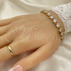 Pulsera Tennis 03.283.0004.07 Oro Laminado, Diseño de Estrella, con Blanca Zirconia Cubica, Pulido, Tono Dorado (09 MM Thickness, 7 Inches Length)