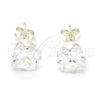 Arete Dormilona 02.63.2612 Plata Rodinada, con Zirconia Cubica Blanca, Pulido, Crudo