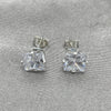 Arete Dormilona 02.63.2612 Plata Rodinada, con Zirconia Cubica Blanca, Pulido, Crudo