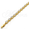 Pulsera Tennis 03.213.0039.08 Oro Laminado, con Blanca Zirconia Cubica, Pulido, Tono Dorado (06 MM Thickness, 8 Inches Length)