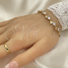 Pulsera Tennis 03.213.0038.08 Oro Laminado, Diseño de Gota, con Blanca Zirconia Cubica, Pulido, Tono Dorado (08 MM Thickness, 8 Inches Length)